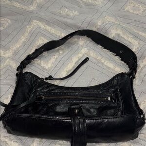 Black Leather Shoulder Bag